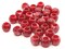30 12mm Red and White Swirl Large Hole Round Plastic Beads bW1